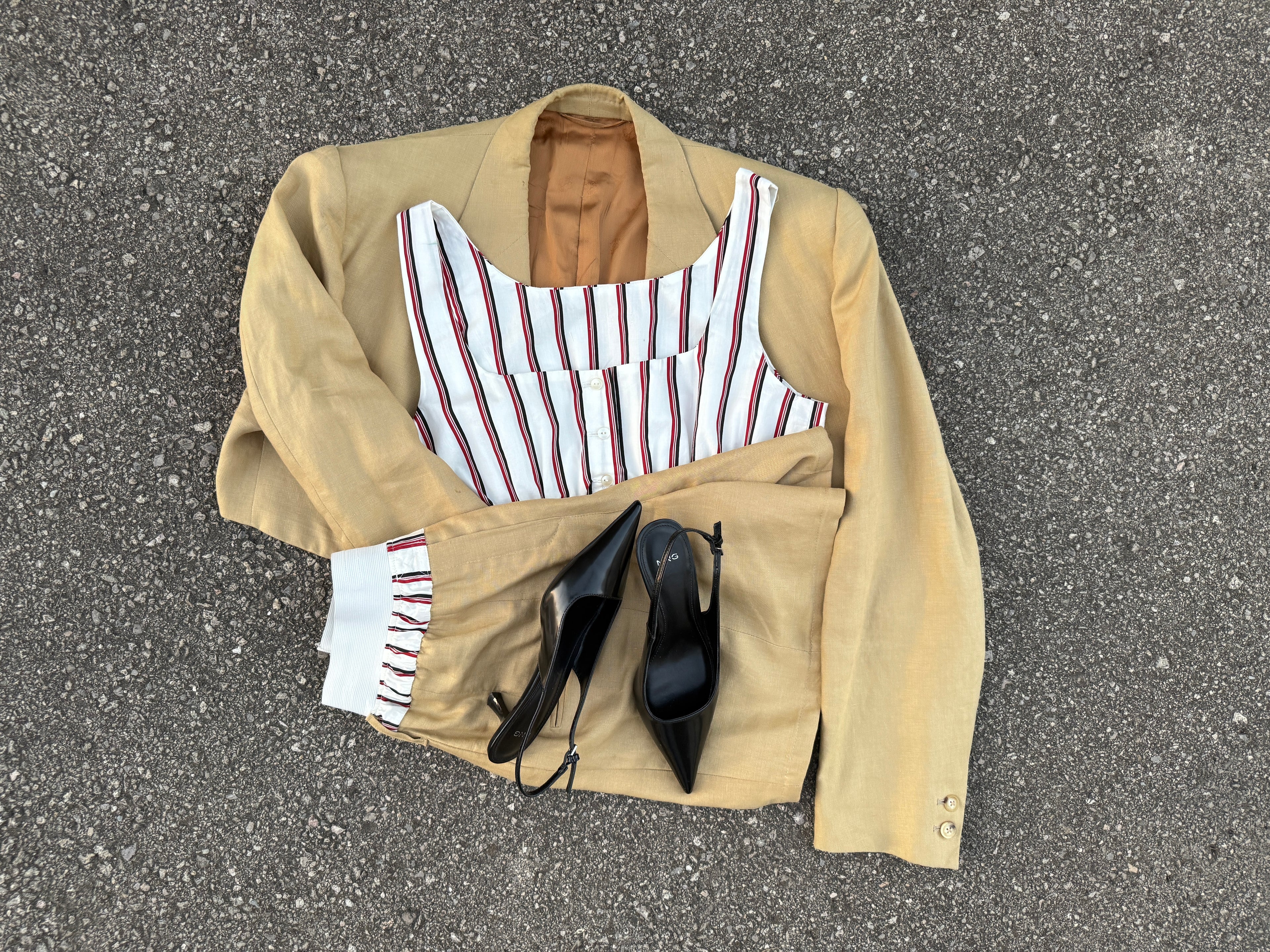 STRIPED TOP - BROWN SET